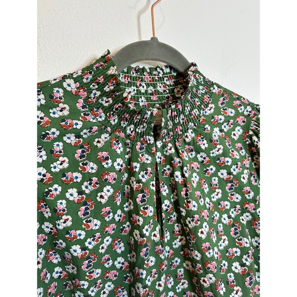 Boden Green Floral Tie-Neck Blouse - Picture 4 of 13